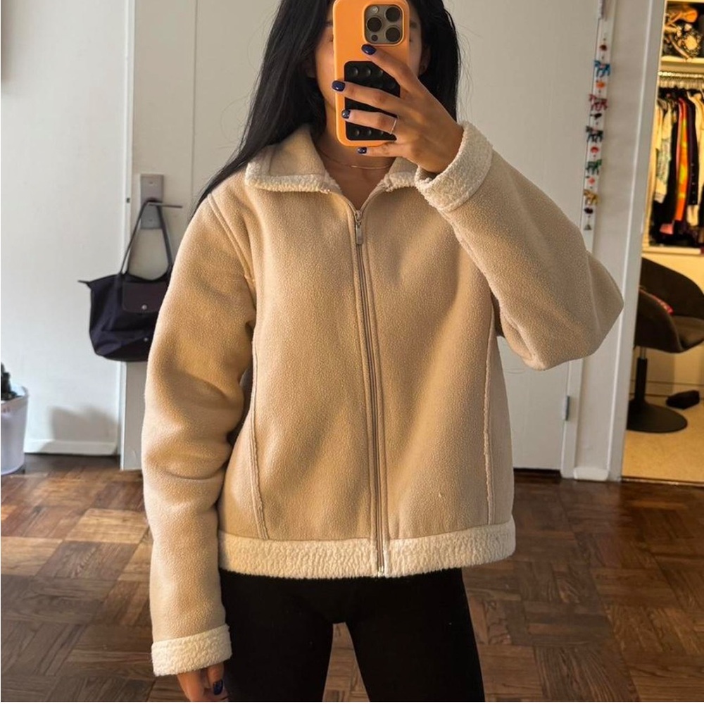 Women's Beige Fleece Jacket
